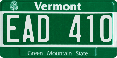 VT license plate EAD410