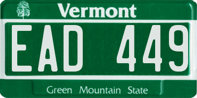 VT license plate EAD449