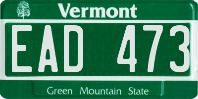 VT license plate EAD473