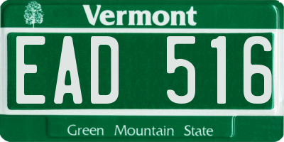VT license plate EAD516