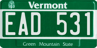 VT license plate EAD531