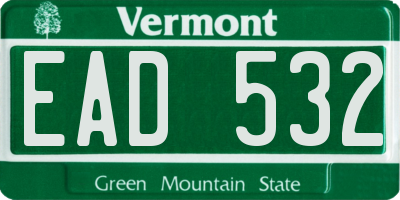 VT license plate EAD532