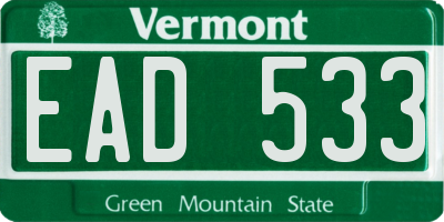 VT license plate EAD533