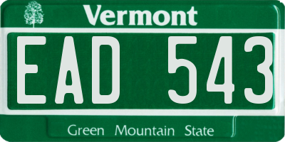 VT license plate EAD543