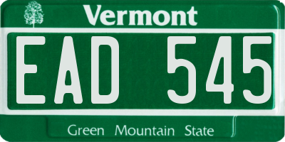 VT license plate EAD545