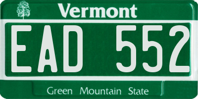 VT license plate EAD552