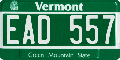 VT license plate EAD557