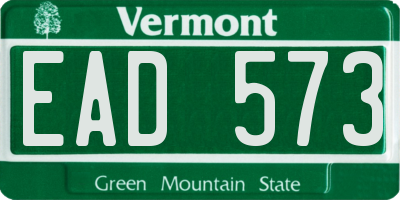 VT license plate EAD573