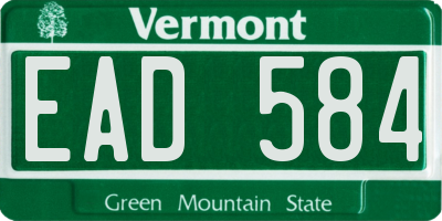 VT license plate EAD584