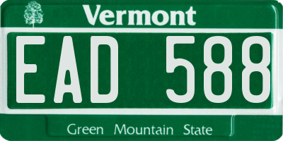 VT license plate EAD588