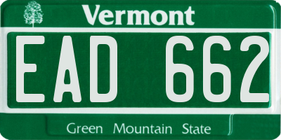 VT license plate EAD662