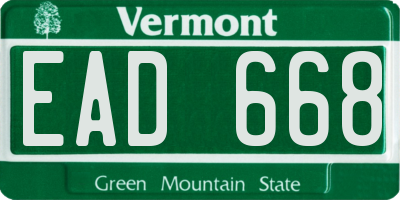 VT license plate EAD668