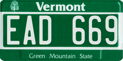 VT license plate EAD669