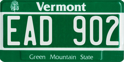 VT license plate EAD902