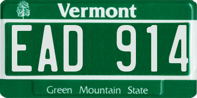 VT license plate EAD914