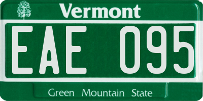 VT license plate EAE095