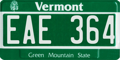 VT license plate EAE364