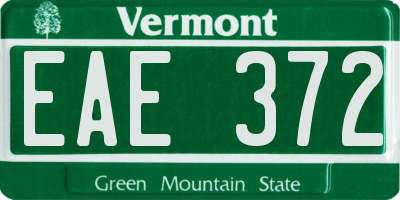 VT license plate EAE372