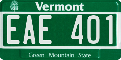 VT license plate EAE401