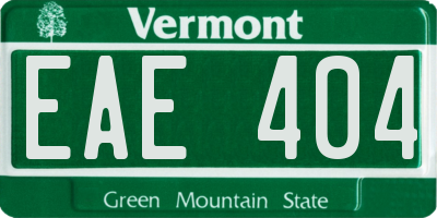 VT license plate EAE404