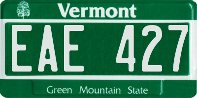 VT license plate EAE427