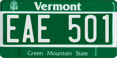 VT license plate EAE501
