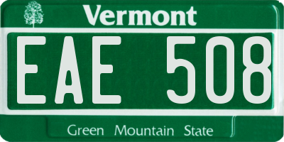 VT license plate EAE508