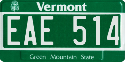 VT license plate EAE514
