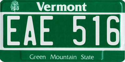 VT license plate EAE516