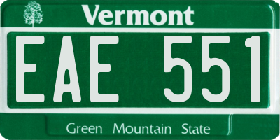 VT license plate EAE551