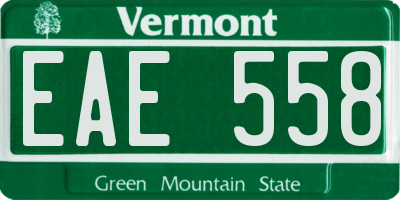 VT license plate EAE558