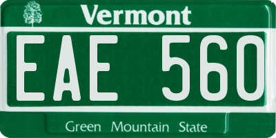 VT license plate EAE560