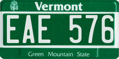 VT license plate EAE576