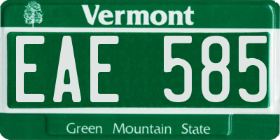 VT license plate EAE585