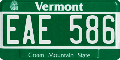 VT license plate EAE586