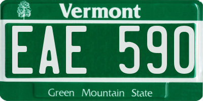 VT license plate EAE590