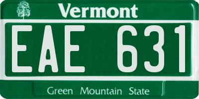 VT license plate EAE631