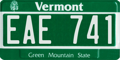 VT license plate EAE741