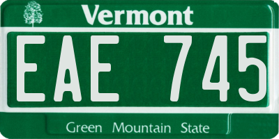 VT license plate EAE745