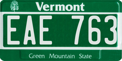 VT license plate EAE763