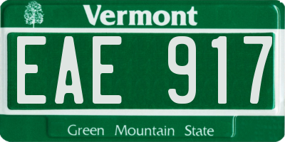 VT license plate EAE917