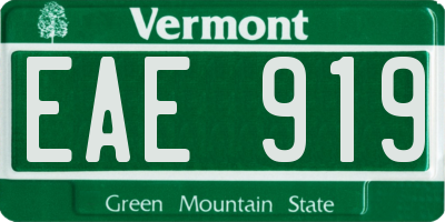 VT license plate EAE919