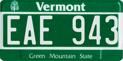 VT license plate EAE943