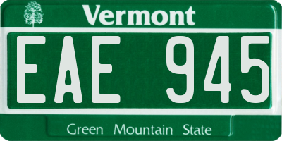 VT license plate EAE945