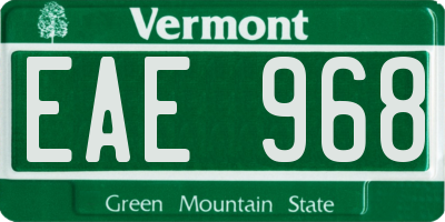 VT license plate EAE968