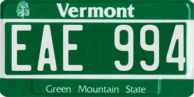 VT license plate EAE994