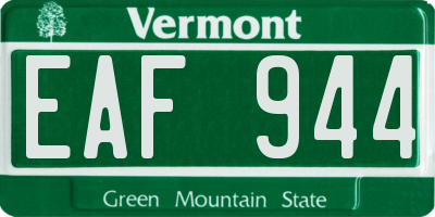 VT license plate EAF944
