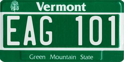 VT license plate EAG101