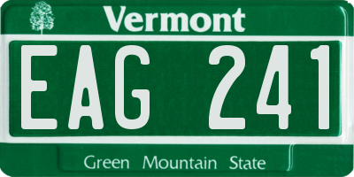 VT license plate EAG241
