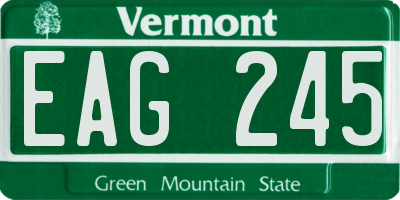 VT license plate EAG245